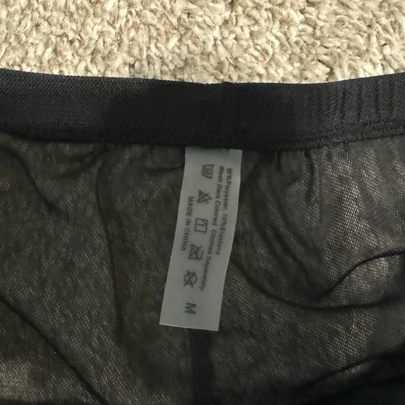 SHEIN SWIM SHORTS COVERUP BLACK MEDIUM NWOT - Picture 4 of 4